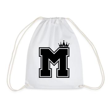 buchstabe M Krone - Turnbeutel - Weiß - Vorne