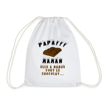 Papa !!! Maman elle a mangé tout le chocolat - Sac de sport léger - blanc - Devant