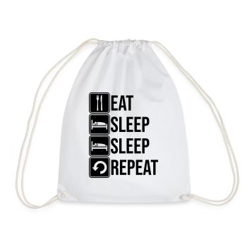 Repeat sleep daily - Drawstring Bag - white - Front