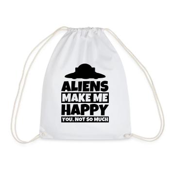 Alien-Liebhaber UFO lustiger Spruch - Turnbeutel - Weiß - Vorne