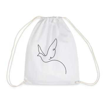 Bird - Drawstring Bag - white - Front