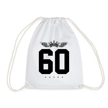 60 Number crown - Drawstring Bag - white - Front