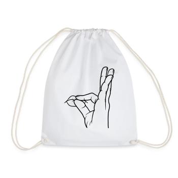 Geste de la main louange baiser bouche - Sac de sport léger - blanc - Devant
