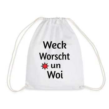 Weck Worscht un Woi - Turnbeutel - Weiß - Vorne