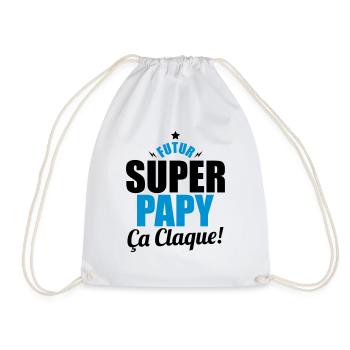 futur super papy ça claque - Sac de sport léger - blanc - Devant