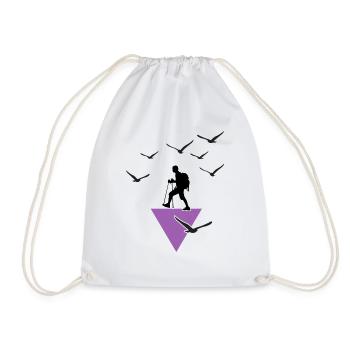 mountain hiking servus summit alpine high tour scramble - Drawstring Bag - white - Front