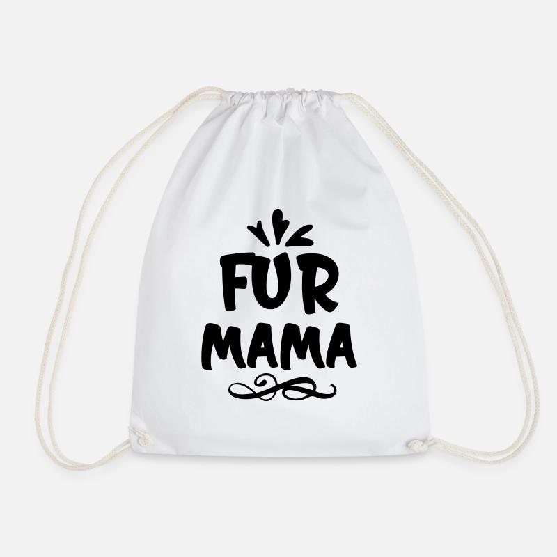 for mom - Drawstring Bag - white