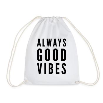 Good vibes - Drawstring Bag - white - Front