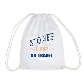 forest animal awesome travel humor hiking funny - Drawstring Bag - white - Front