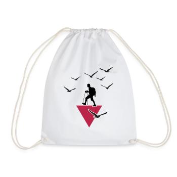 Hiking Hiking pole servus alpin Mountain hiking - Drawstring Bag - white - Front