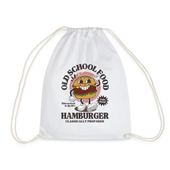 Old School Food Retro-Burger - Turnbeutel - Weiß - Vorne