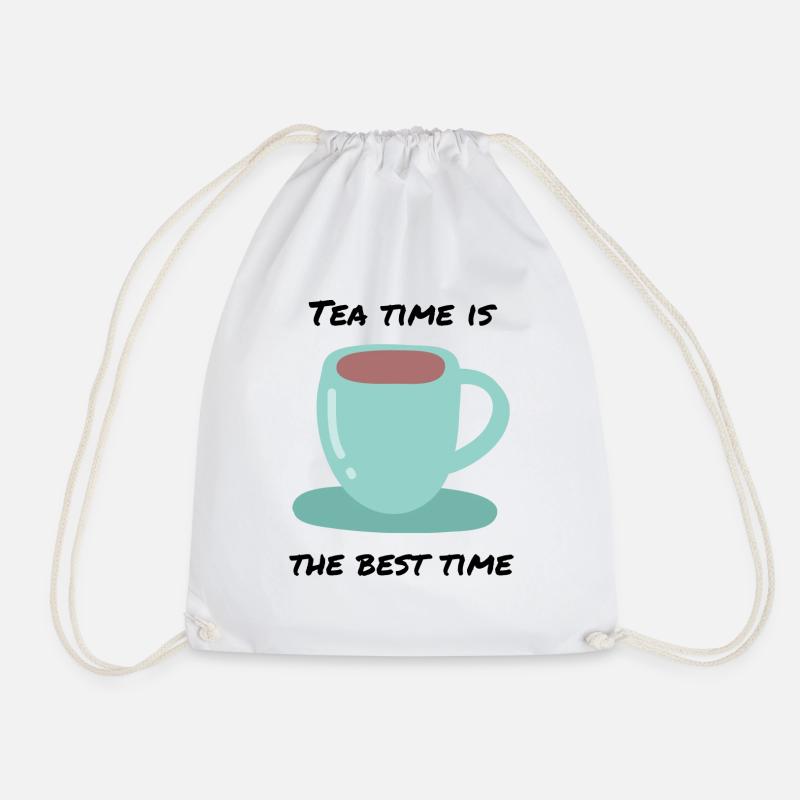 Tea Time ist beste Zeit Heißer Tee - Turnbeutel - Weiß