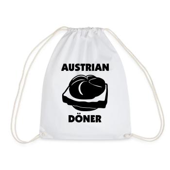 Leberkäse Semmel, der österreichische Döner - Turnbeutel - Weiß - Vorne