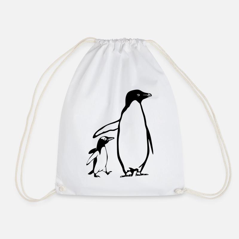 Zwei Pinguine Vater und der Baby Pinguin - Turnbeutel - Weiß