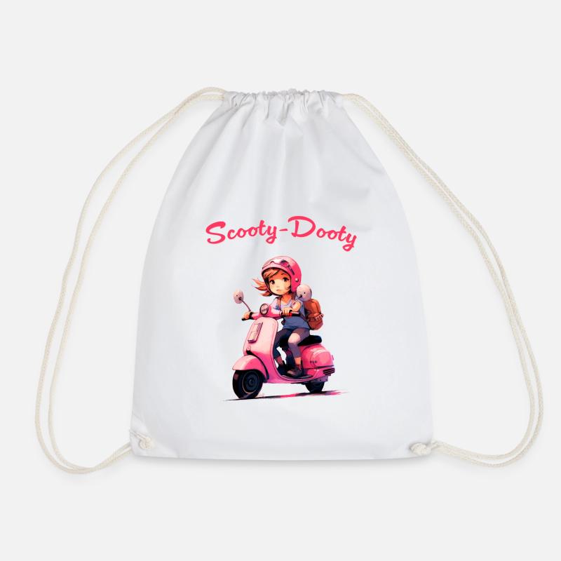Scooter Girl - Drawstring Bag - white