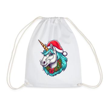 Unicorn for Christmas - Drawstring Bag - white - Front