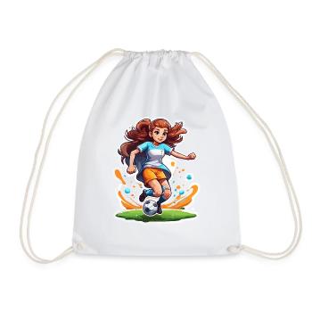 Footballer / Sport / Soccer Field / Club / FC - Drawstring Bag - white - Front