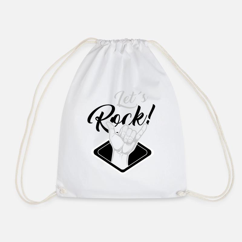 Let's Rock - Drawstring Bag - white