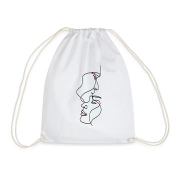 Lovers One Line Love - Drawstring Bag - white - Front