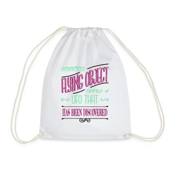 alien i don't speak human anal sample alien ufo - Drawstring Bag - white - Front