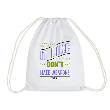 awesome heart humor family peace movement happy - Drawstring Bag - white - Front