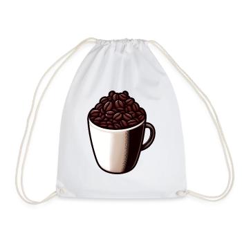 Coffee Tea - Coffee Cup - Tea - Drawstring Bag - white - Front