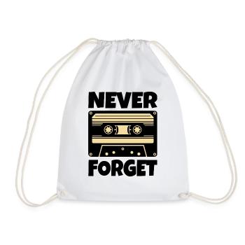 Kassette Retro Never Forget - Turnbeutel - Weiß - Vorne