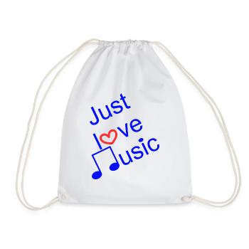 Just Love Music Leaning - Drawstring Bag - white - Front