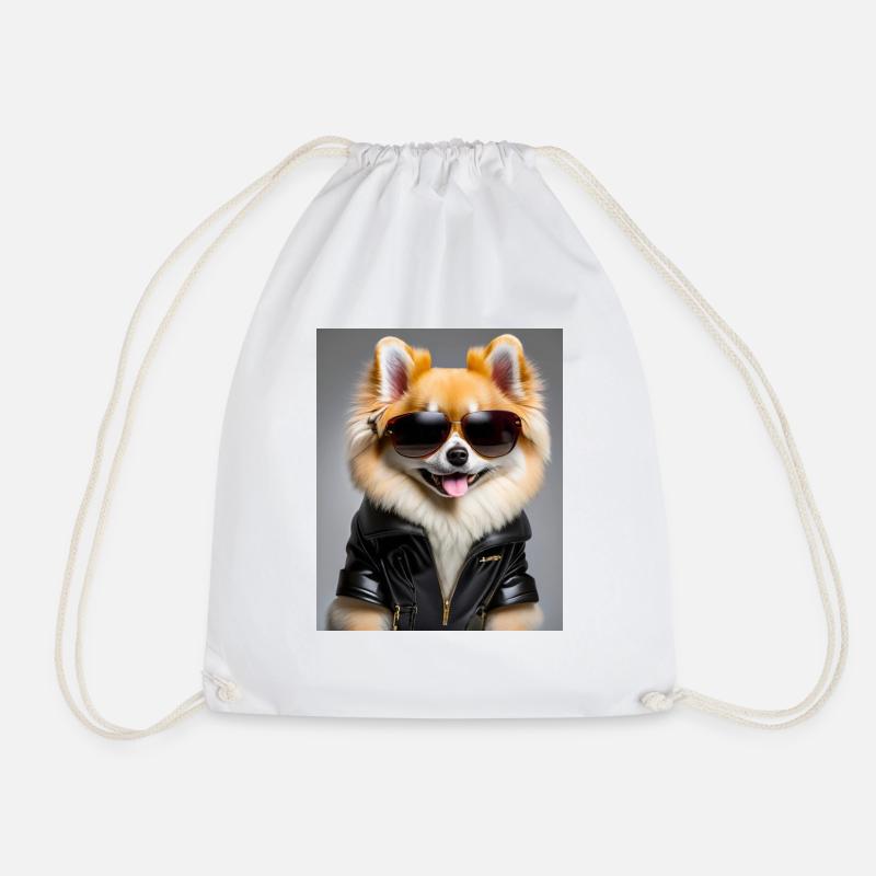Pom the Rock-Dog - Drawstring Bag - white