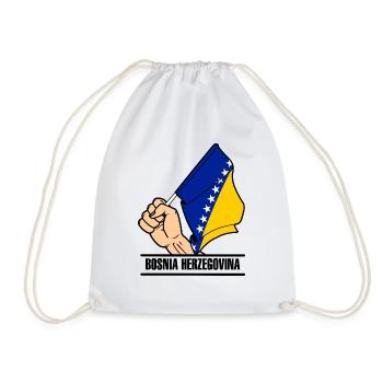 Flagge Bosnien und Herzegowina fausttext - Turnbeutel - Weiß - Vorne
