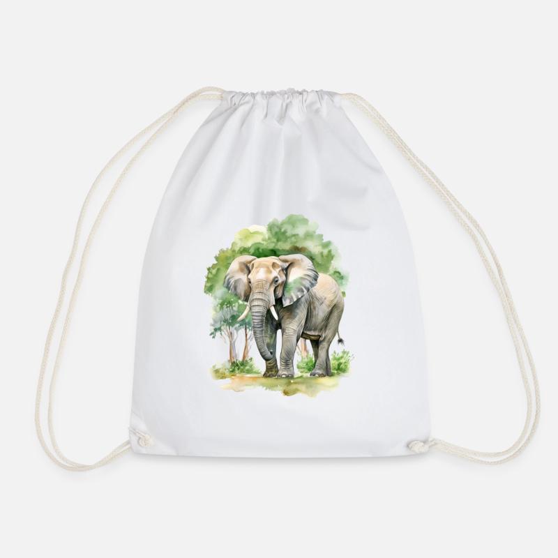 Ein Elefant in Afrika - Turnbeutel - Weiß