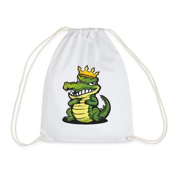 Alligator Cartoon Couronne - Sac de sport léger - blanc - Devant