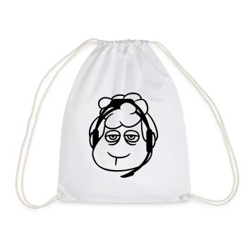 mouton gamer casque centre d’appels nerd triste jeu - Sac de sport léger - blanc - Devant