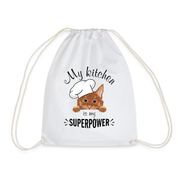 My kitchen is my superpower - Drawstring Bag - white - Front