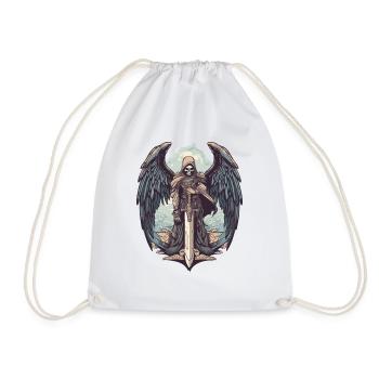 Faucheuse avec des ailes et une épée sur trans - Sac de sport léger - blanc - Devant