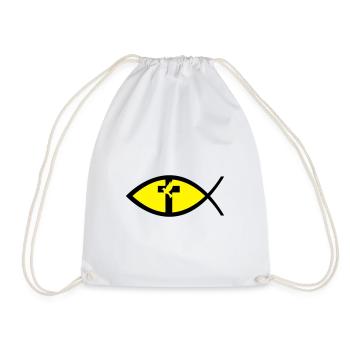 Pigeon dans la croix et dans le poisson - Sac de sport léger - blanc - Devant
