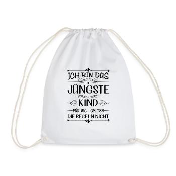 Ich bin das jüngste Kind keine Regeln - Turnbeutel - Weiß - Vorne