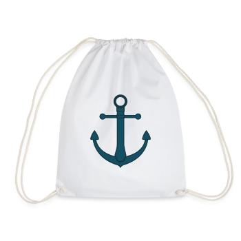 anchor - Drawstring Bag - white - Front