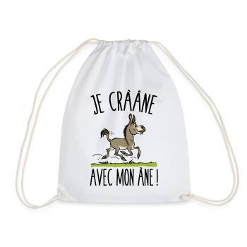 Je crâne avec mon âne (âne gris) - Sac de sport léger - blanc - Devant