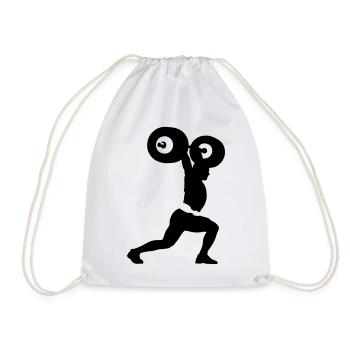 weightlifter - Drawstring Bag - white - Front