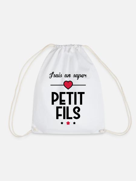Petit Fils Enfant Bébé Famille Naissance Noël - Drawstring Bag - white