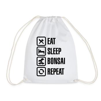 Eat Sleep Bosai Repeat Japanischer Baumschnitt - Turnbeutel - Weiß - Vorne