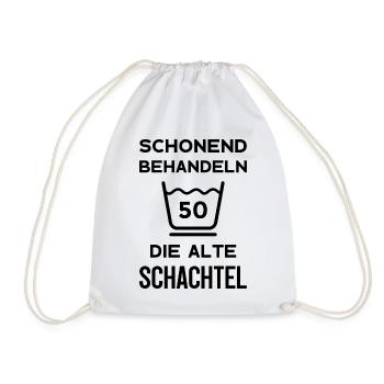 50. GEBURTSTAG FRAU 50 JAHRE - Turnbeutel - Weiß - Vorne