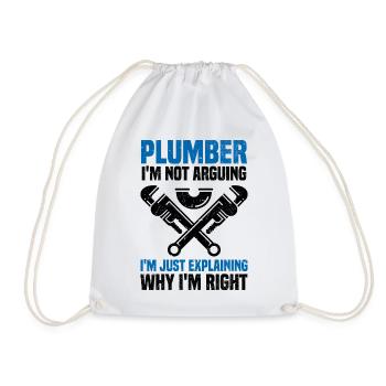 Plumber - Drawstring Bag - white - Front