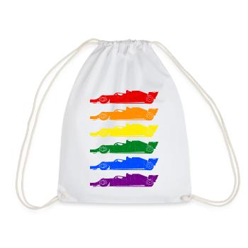 Racing Car LGBT lgbtqia pride - Drawstring Bag - white - Front