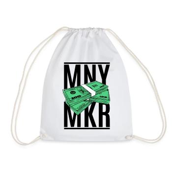 Money Maker weißes T-Shirt oder Hoodie - MNY MKR - Turnbeutel - Weiß - Vorne