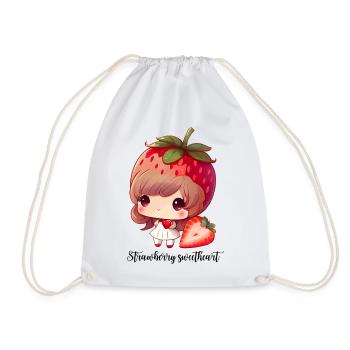 Strawbeery Sweetheart - Drawstring Bag - white - Front