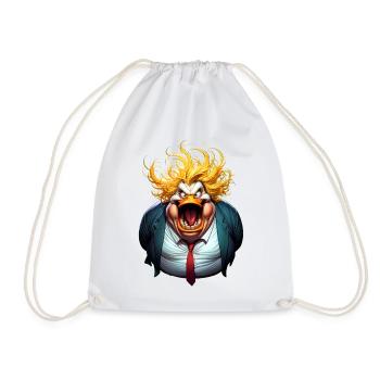 Trumpman cartoon - Drawstring Bag - white - Front