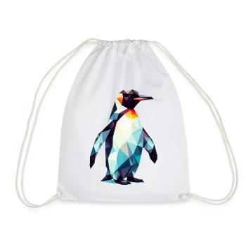 Polygonaler Pinguin - Turnbeutel - Weiß - Vorne