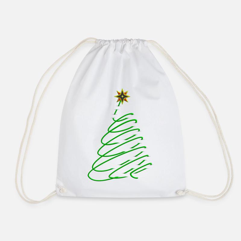 Spirale d’arbre de Noël avec étoile - Sac de sport léger - blanc